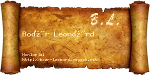 Boér Leonárd névjegykártya